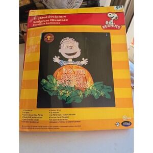 Peanuts Christmas 15" Lighted Display It's The Great Pumpkin Open Box RARE